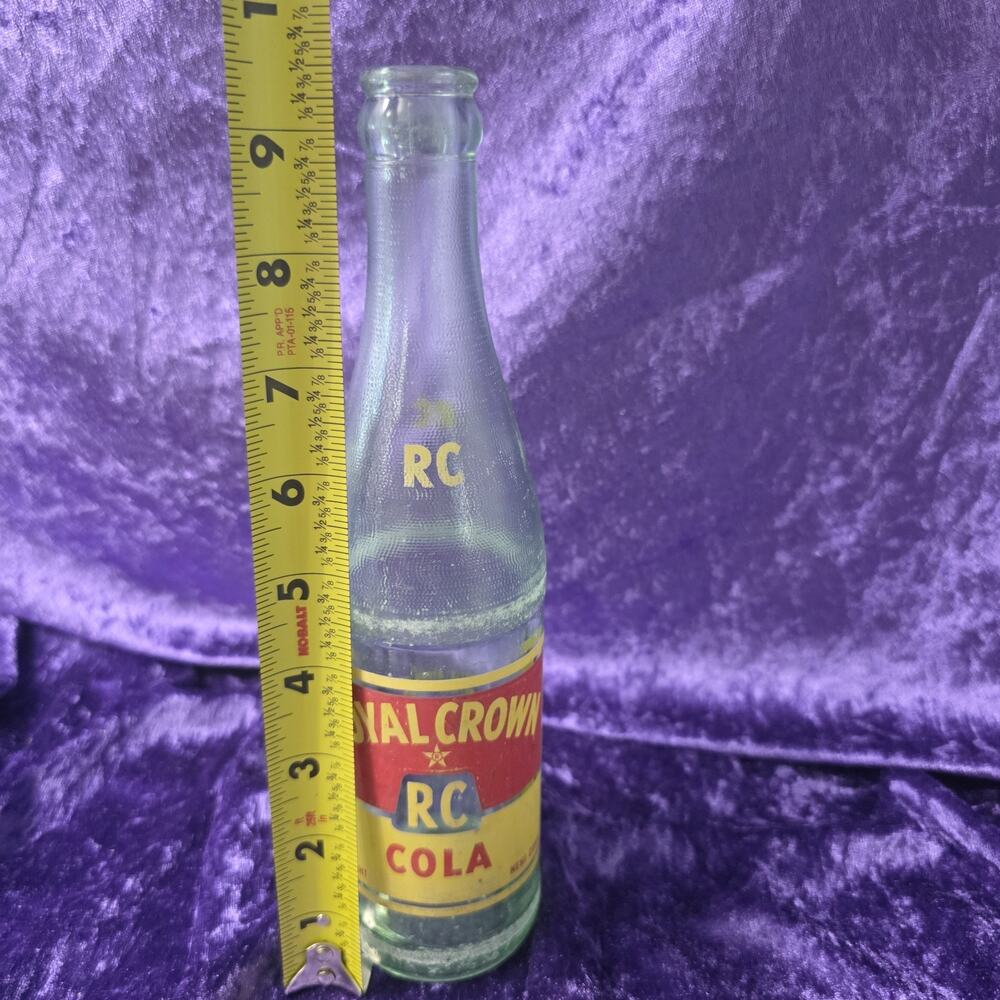 Vintage 1954 Royal Crown RC Cola 10 oz ACL Soda Bottle Owens Illinois Glass